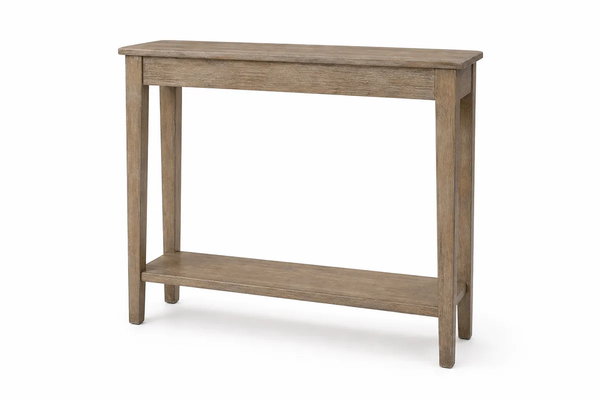 Channel Narrow Entry Console, 36-Inch in weathered oak — studio product photograph