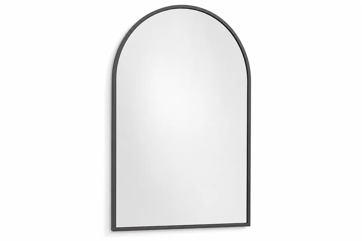 Stillwater Arched Wall Mirror, 24 x 36 Inches in harbor ink — studio product photograph